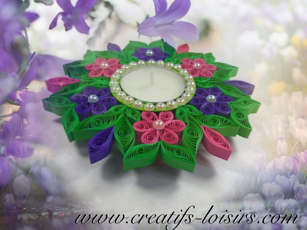 Bougeoir fleur en quilling