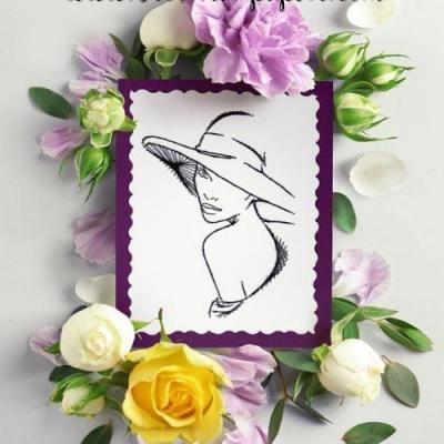 Broderie papier la femme au chapeau