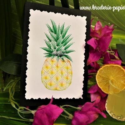 Broderie sur papier ananas