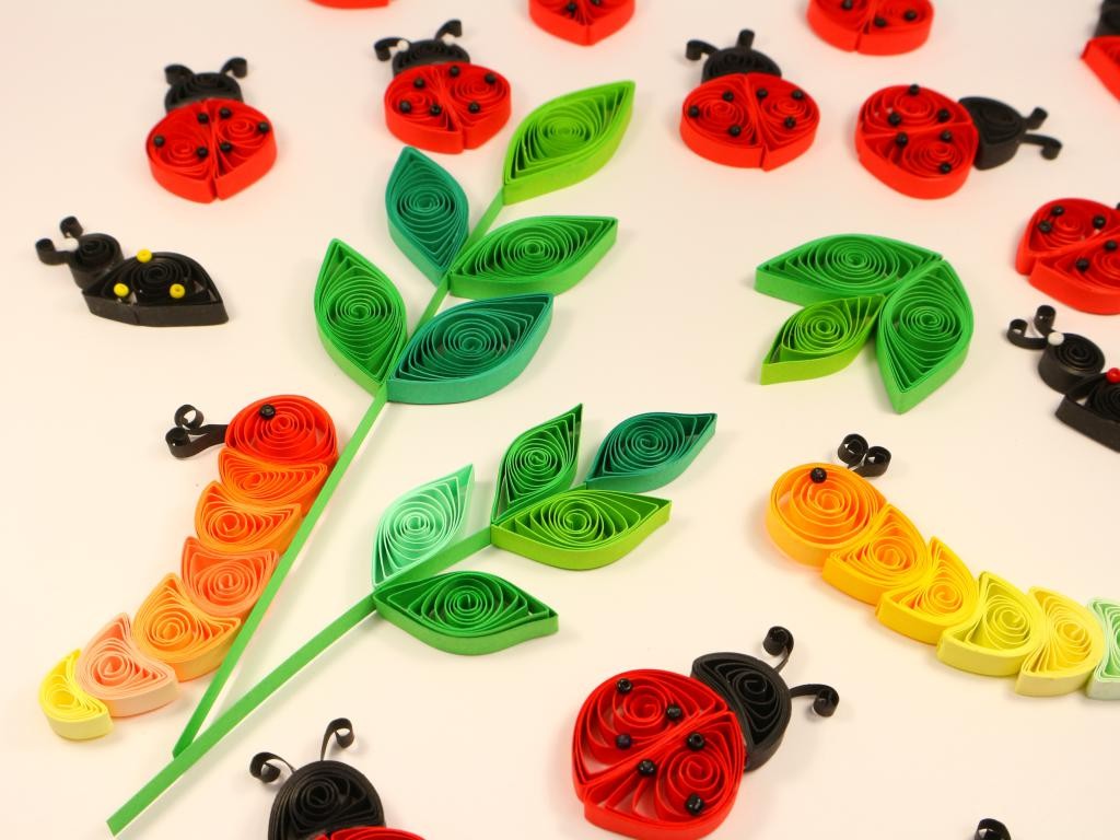 Tableau quilling coccinelles