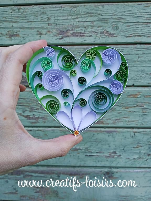 Quilling : cœur vert