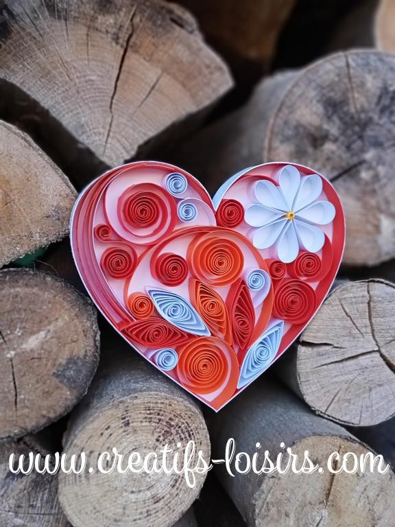 Quilling : cœur orange