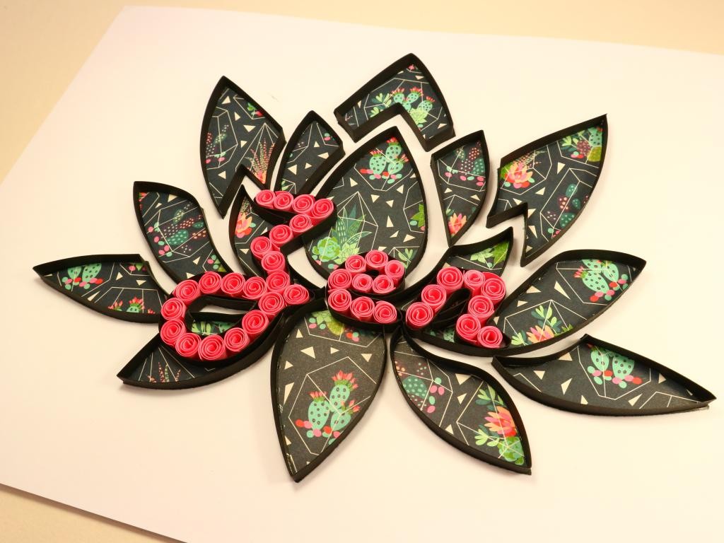 Tableau quilling, zen, fleur de lotus