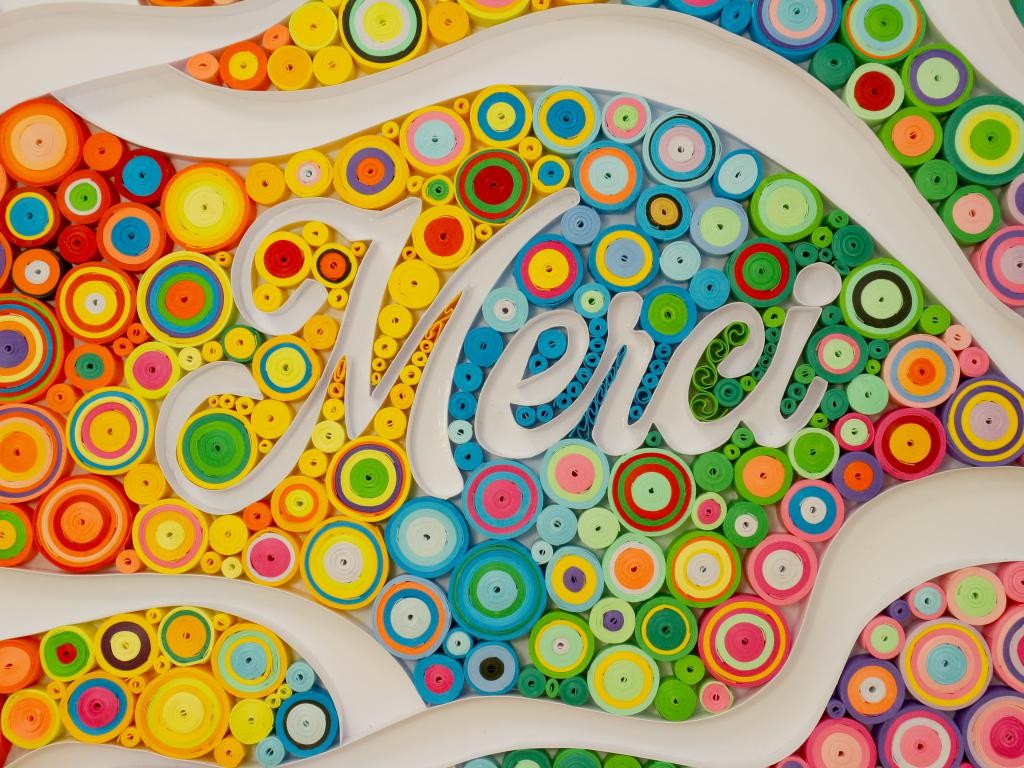 Tableau quilling MERCI