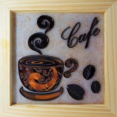 Plateau tasse à café quilling