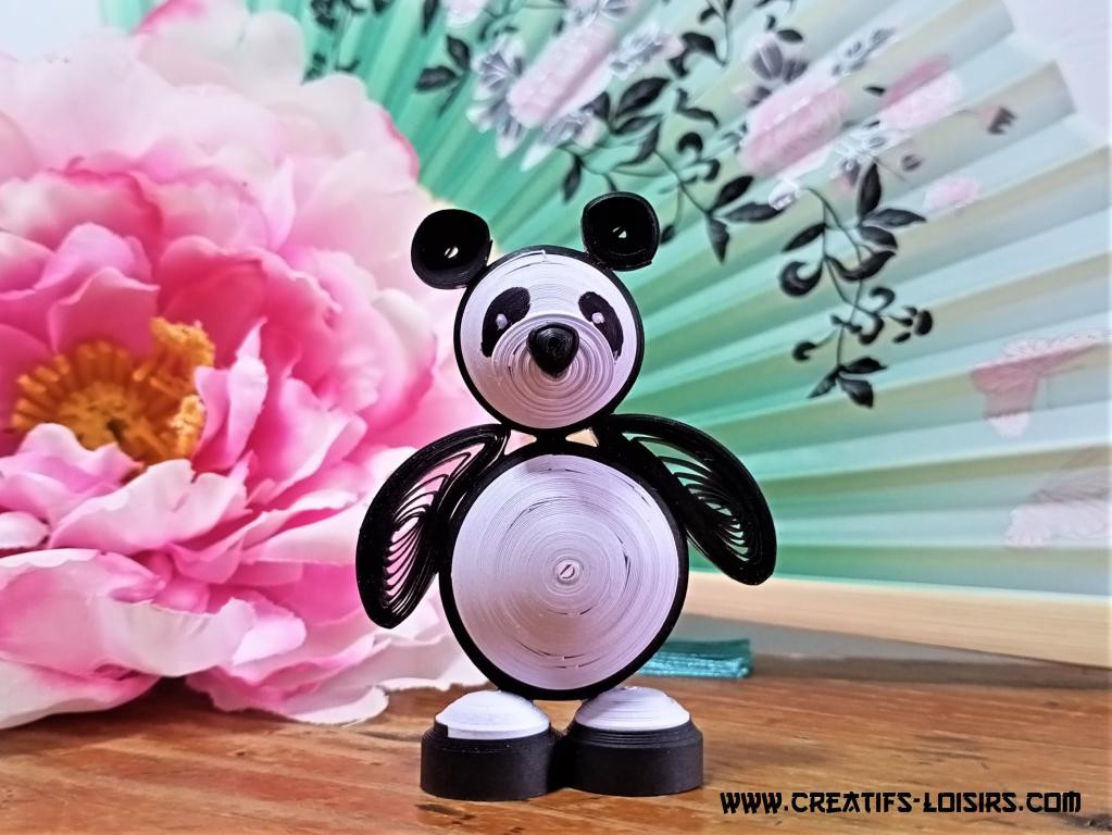 Quilling 3D panda debout