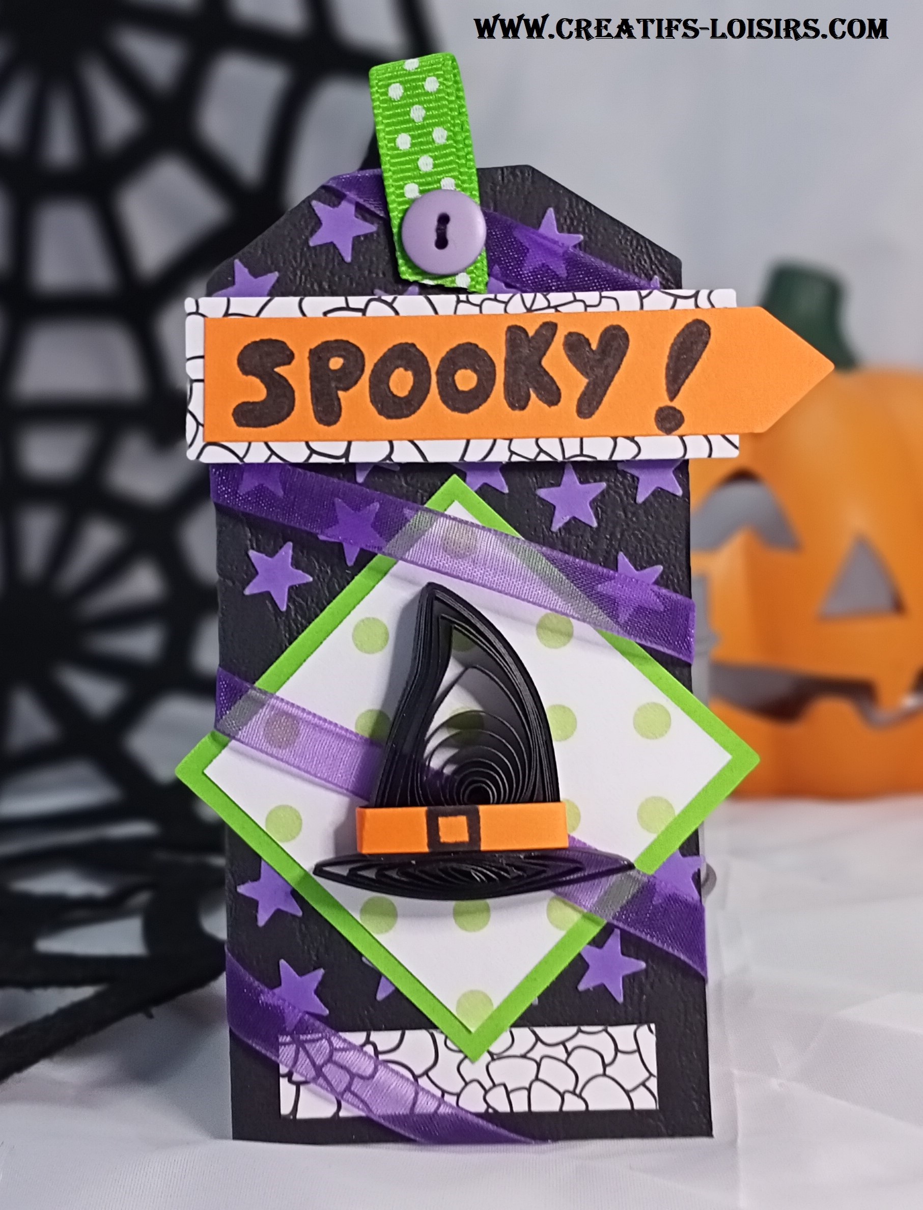 Etiquette chapeau de sorcière d'Halloween