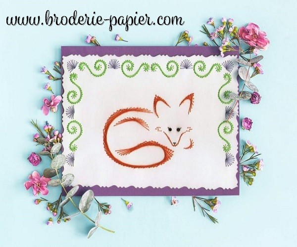 Broderie sur papier Renard