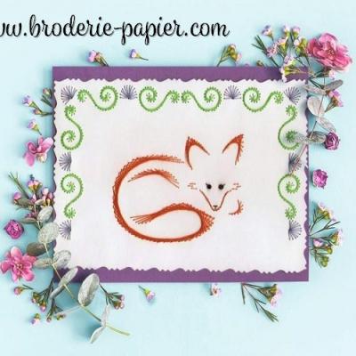 Broderie sur papier Renard