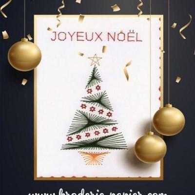 Broderie sur papier Sapin de noël