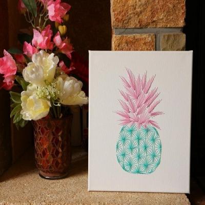 Tableau fil tendu sur toile Ananas