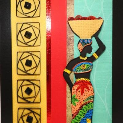 Tableau quilling : l'Africaine