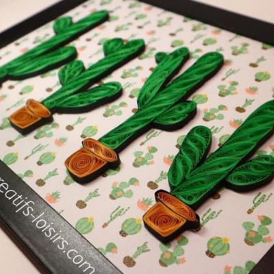 Tableau quilling cactus