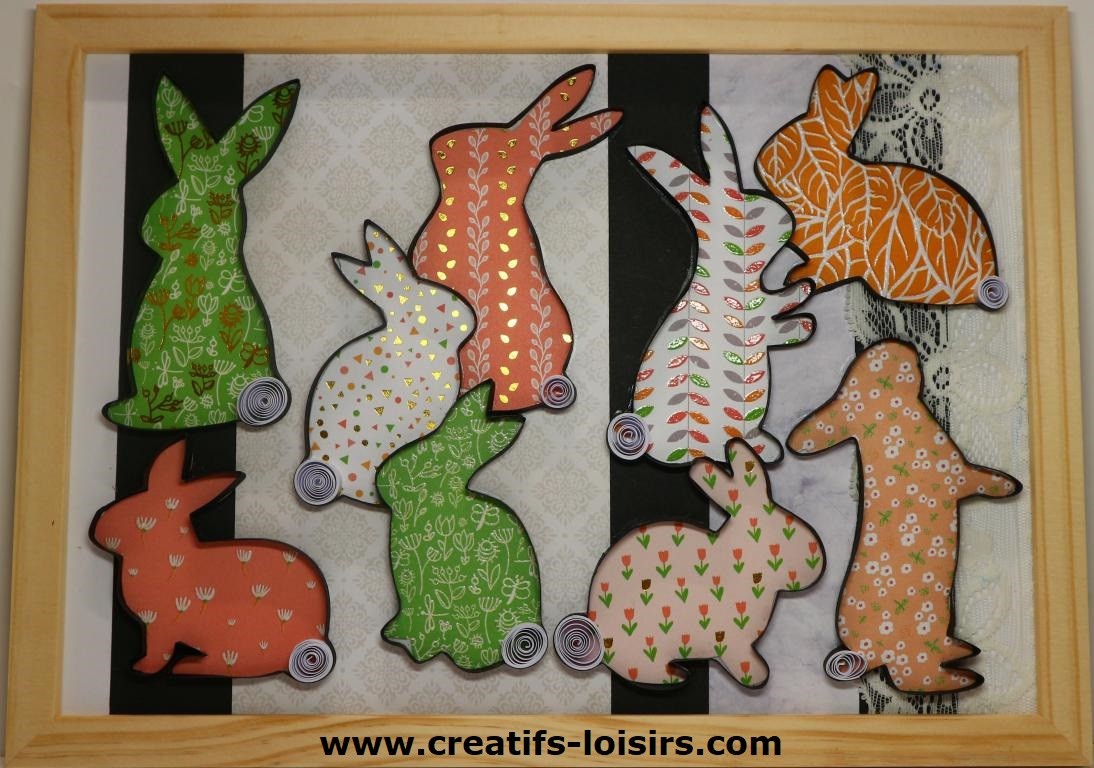 Tableau quilling lapins