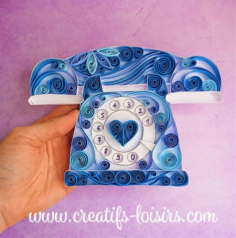 Téléphone à cadrant en quilling