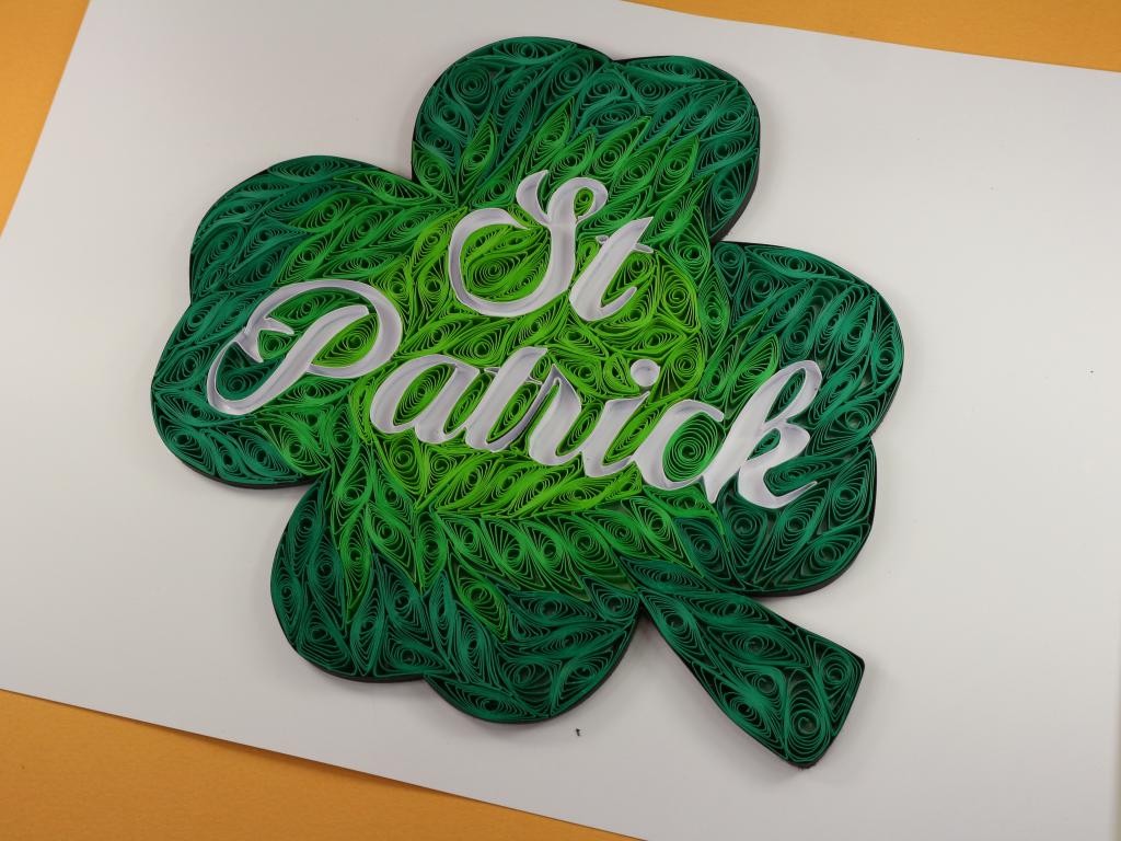 Tableau quilling Trèfle de la Saint Patrick