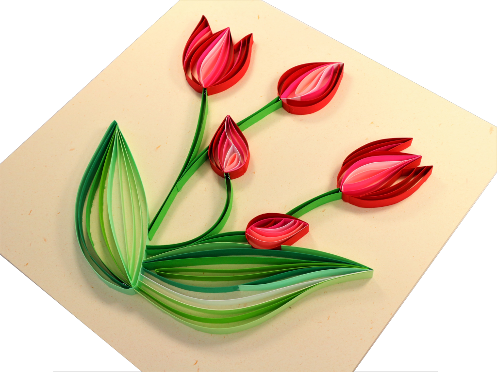 Tableau quilling : tulipes