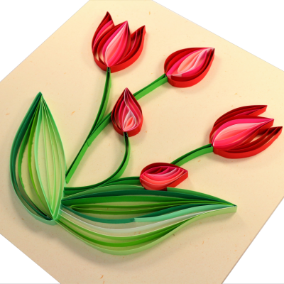 Tableau quilling : tulipes