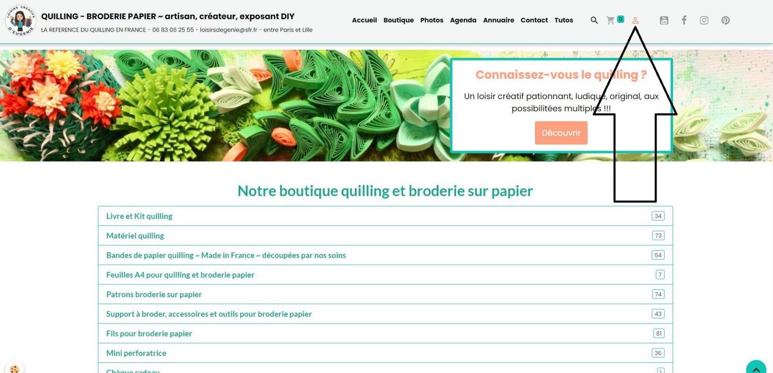 01 creer un compte client boutique en ligne quilling