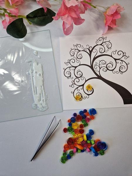 05 tuto quilling arbre de vie facile gratuit debutant diy paper craft colle