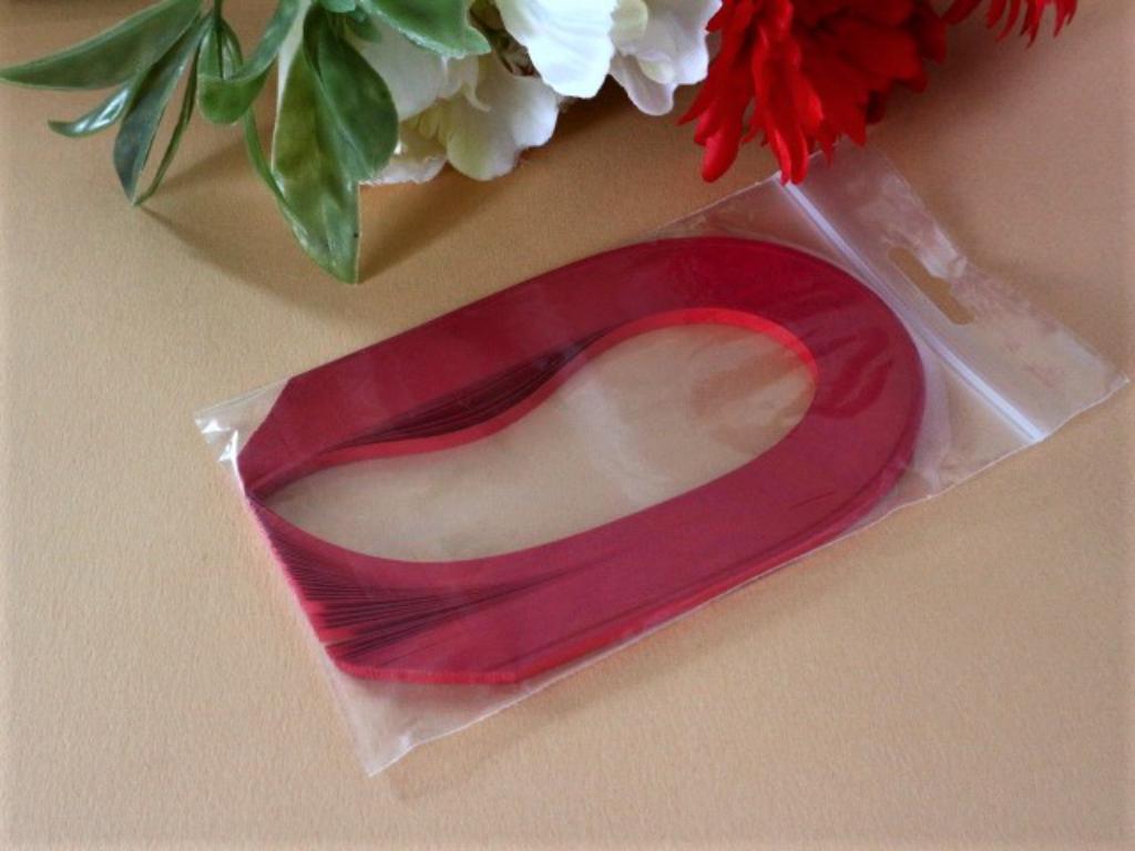 20 bande papier quillong loisir creatif rouge groseille