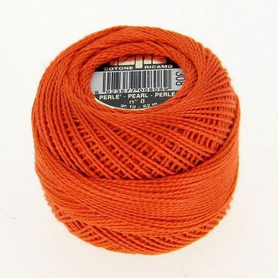 308 orange fonce fil coton perle 8 bobine broderie papier loisirs creatif eugenie