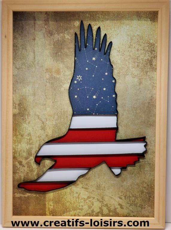 Aigle americain usa quilling papier loisirs creatifs eugenie
