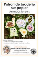 Animaux broderie papier patron escargot abeille mouton poussin coccinelle grenouille loisir creatif modele