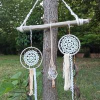 Anneau cercle bois bambou gabarit quilling loisir creatif diy fil macrame noeud attrape reve