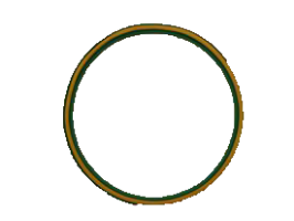 Anneau cercle cerceau rond gabarit bois bambou quilling paperolle papier bande vert contour