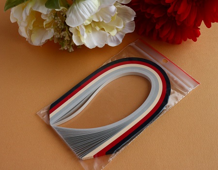 Assortiment bande papier quilling loisir creatif noir rouge gris