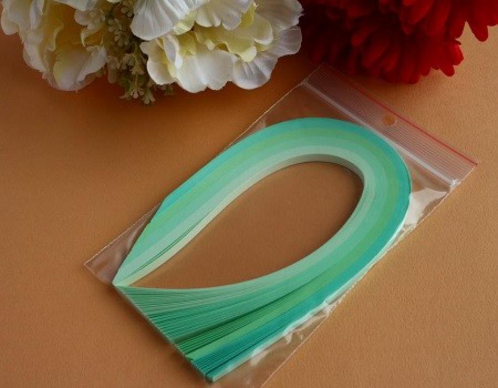 Assortiment bande papier quilling loisir creatif vert clair 1