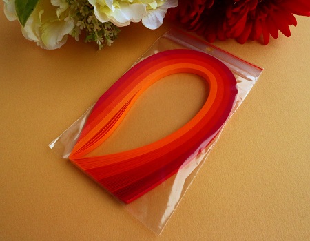 Assortiment orange rouge bande papier quilling loisirs creatifs 00