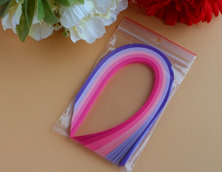 Assortiment rose violet bande papier quilling loisirs creatifs 00