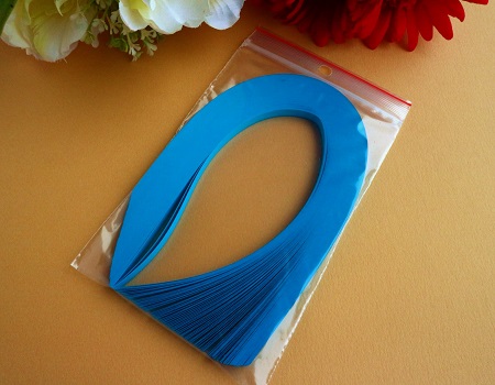 Bande de papier quilling loisirs creatifs bleu turquoise 01