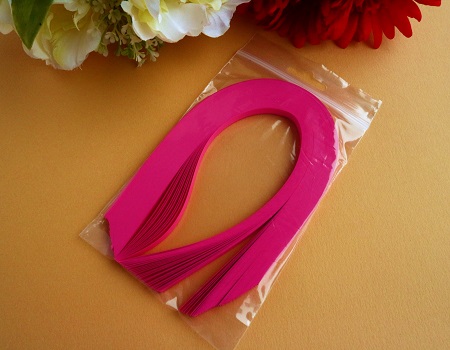 Bande de papier quilling loisirs creatifs rose fuchsia 01