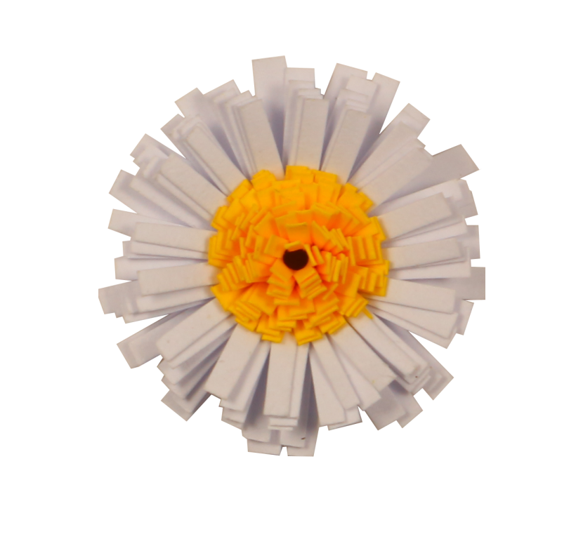 Bande papier roule paper quilling paquerette marguerite fleur ouverte blanc jaune tuto tutorial