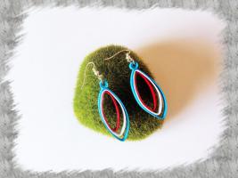 Bijoux boucles d oreille quilling amande bleu blanc rouge loisirs creatifs02