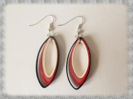 Bijoux boucles d oreille quilling amande rouge loisirs creatifs 02