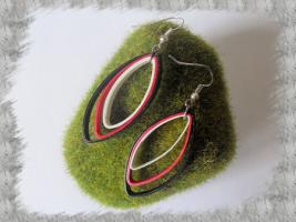 Bijoux boucles d oreille quilling amande rouge loisirs creatifs 2