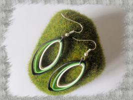 Bijoux boucles d oreille quilling amande vert clair loisirs creatifs 2
