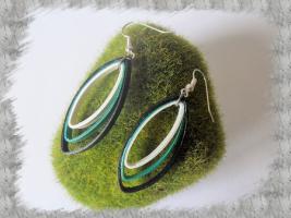 Bijoux boucles d oreille quilling amande vert fonce loisirs creatifs 2