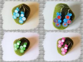 Bijoux boucles d oreille quilling cercles serres bleu et blanc 01 bis85