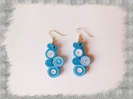 Bijoux boucles d oreille quilling cercles serres bleu et blanc loisirs creatifs 02