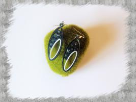 Bijoux boucles d oreille quilling loisirs creatifs noir et blanc
