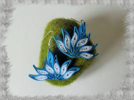 Bijoux boucles d oreille quilling lotus bleu et blanc loisirs creatifs 01