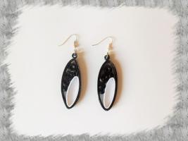 Bijoux boucles d oreille quilling noir et blancloisirs creatifs