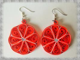 Bijoux boucles d oreille quilling orange loisirs creatifs 01