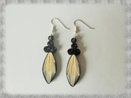 Bijoux boucles d oreille quilling plume 3