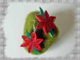 Bijoux boucles d oreille quilling poinsettia loisirs creatifs 2